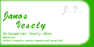 janos vesely business card